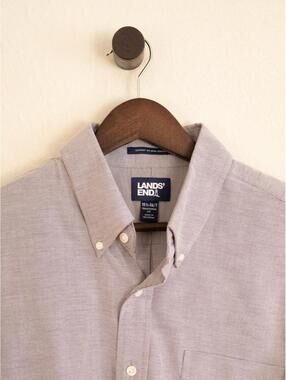 Lands’ End Supima No Iron Oxford Button Down Shirt – Light Red – Men’s